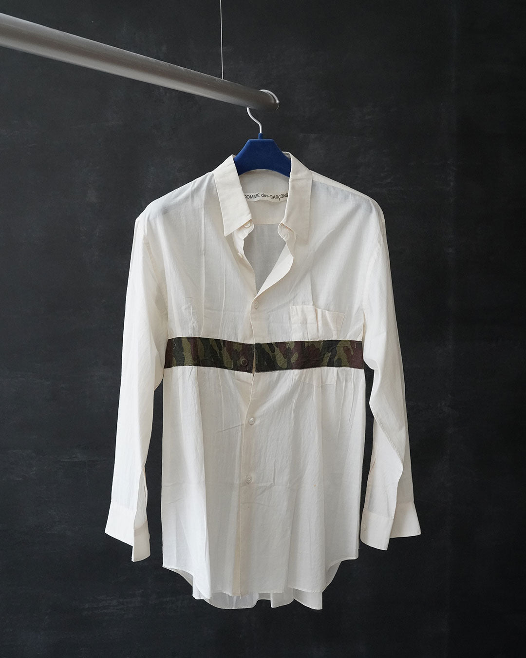 CDG tacked cammo ivory shirts