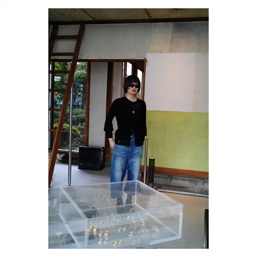 junya watanabe cotton crochet short sleeve cardigan