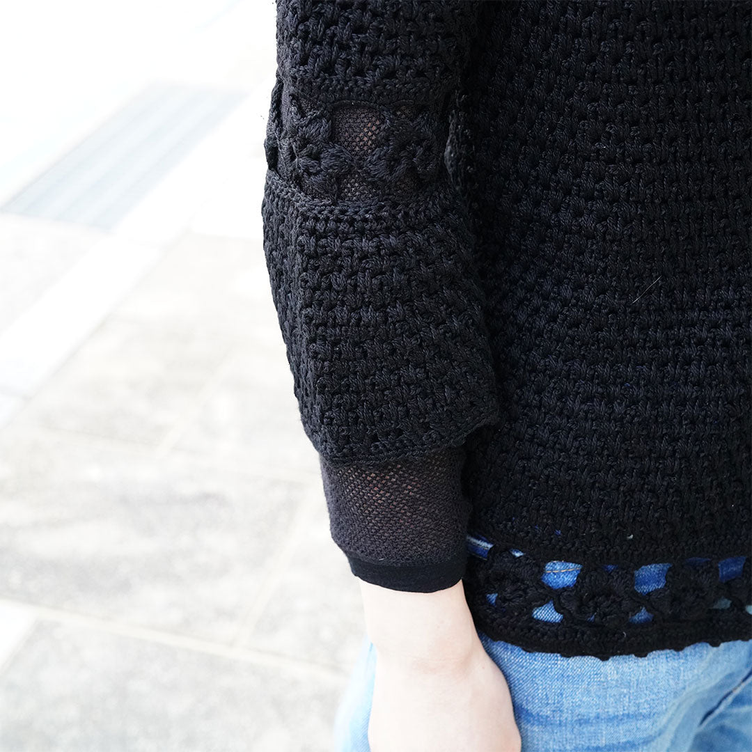 junya watanabe cotton crochet short sleeve cardigan