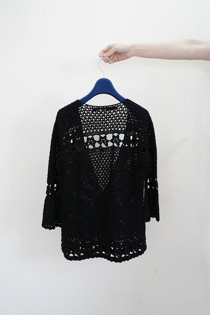 junya watanabe cotton crochet short sleeve cardigan
