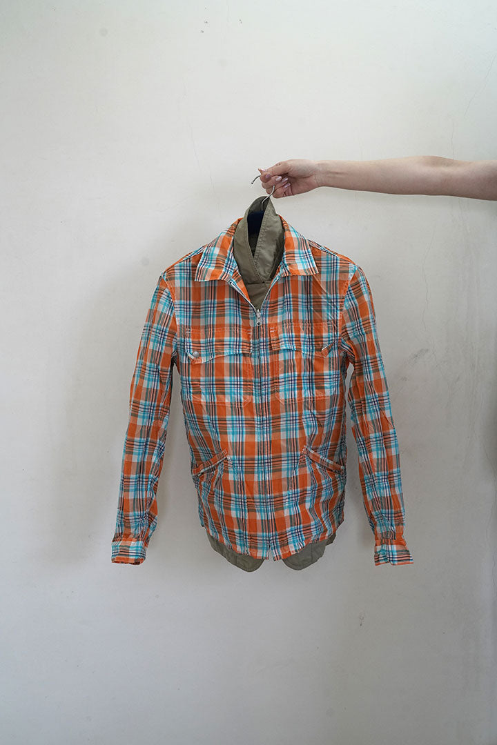 junya watanabe cotton jacket inside check blouson