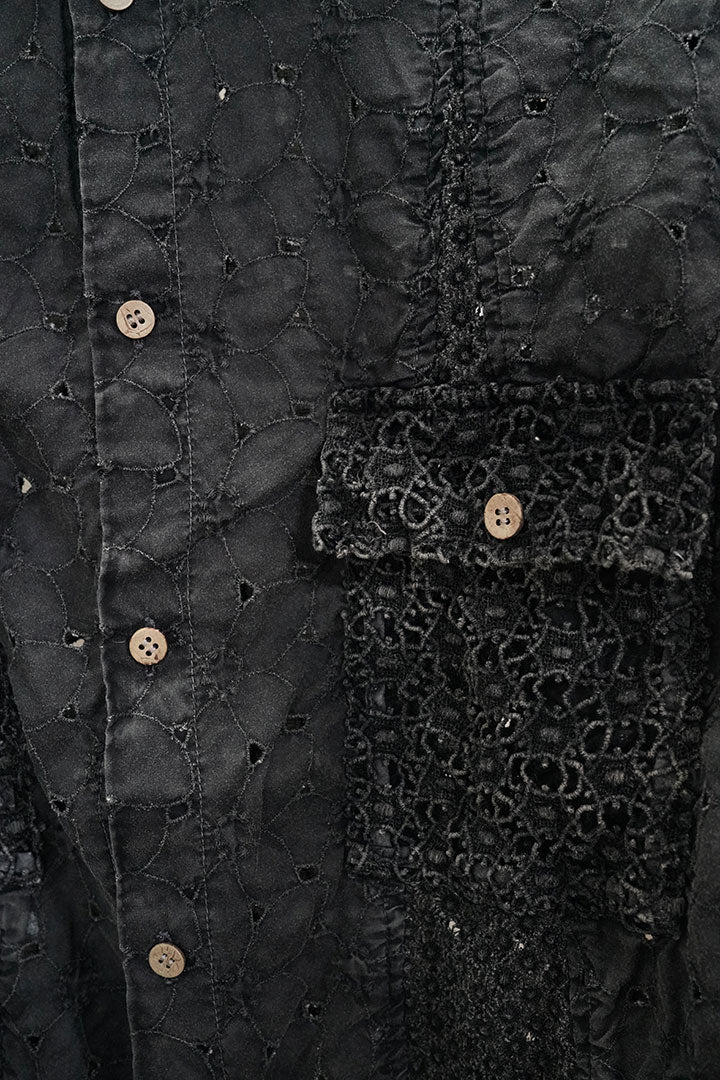 KHOKI Vintage-effect lace shirt