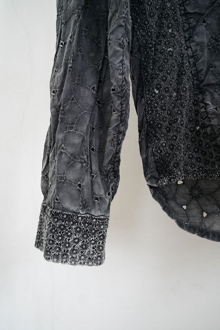 KHOKI Vintage-effect lace shirt