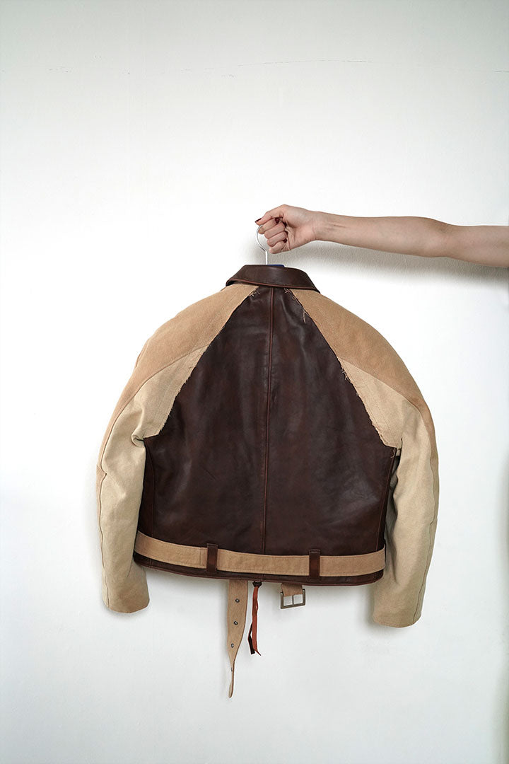 KHOKI Vintage effect leather jacket
