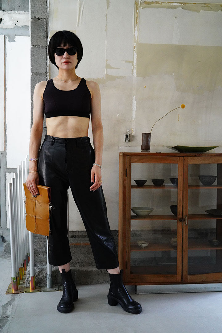 tricot CDG leather pants