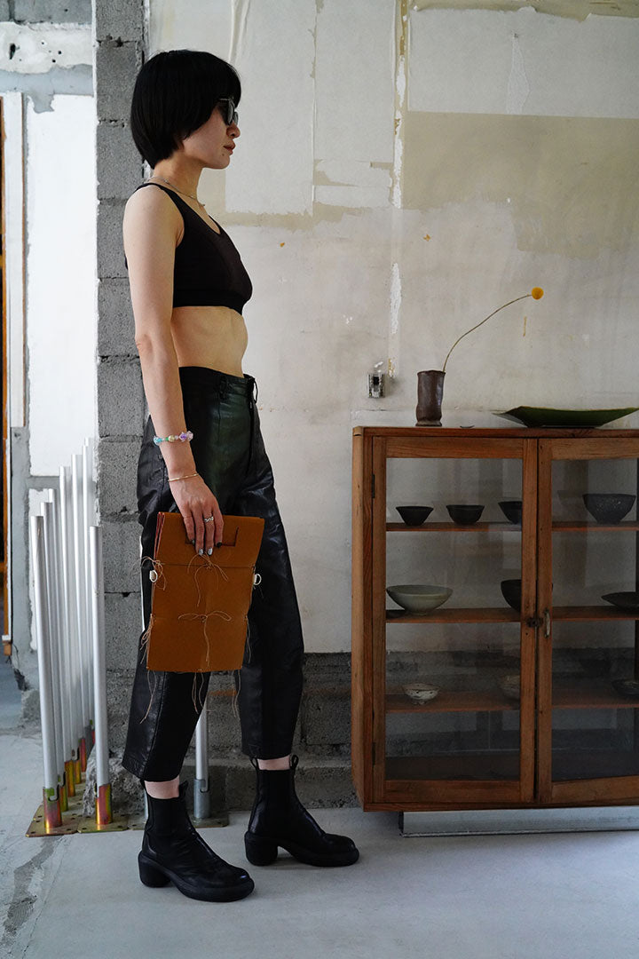 tricot CDG leather pants