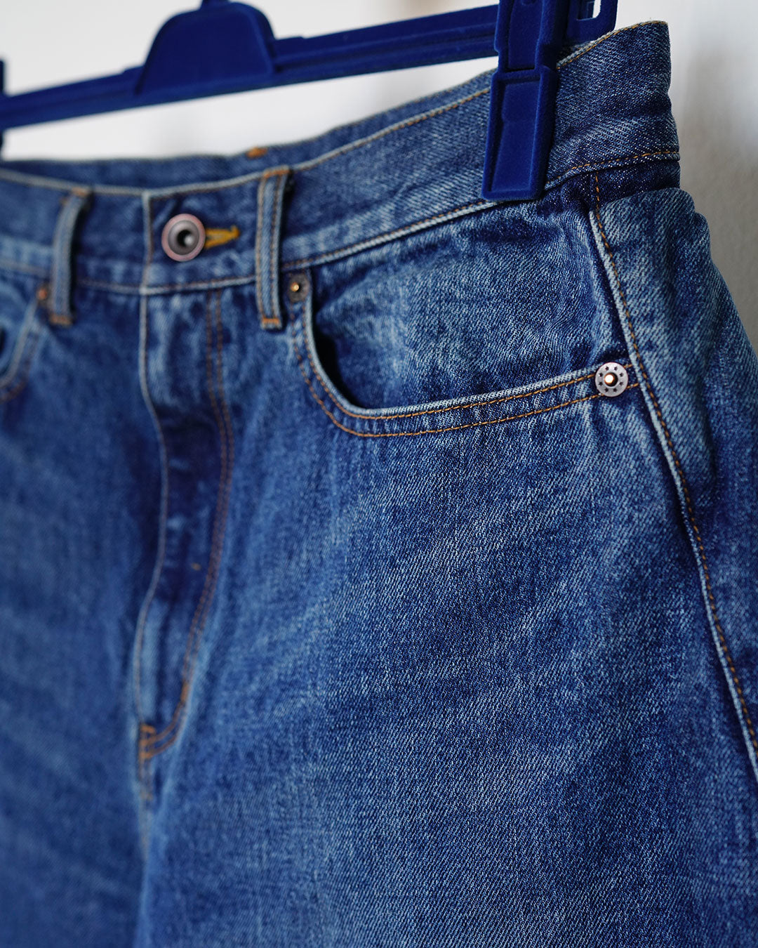 khoki 3D Cutting Half Denim Pants