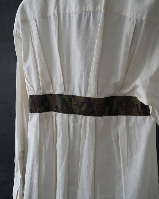 CDG tacked cammo ivory shirts