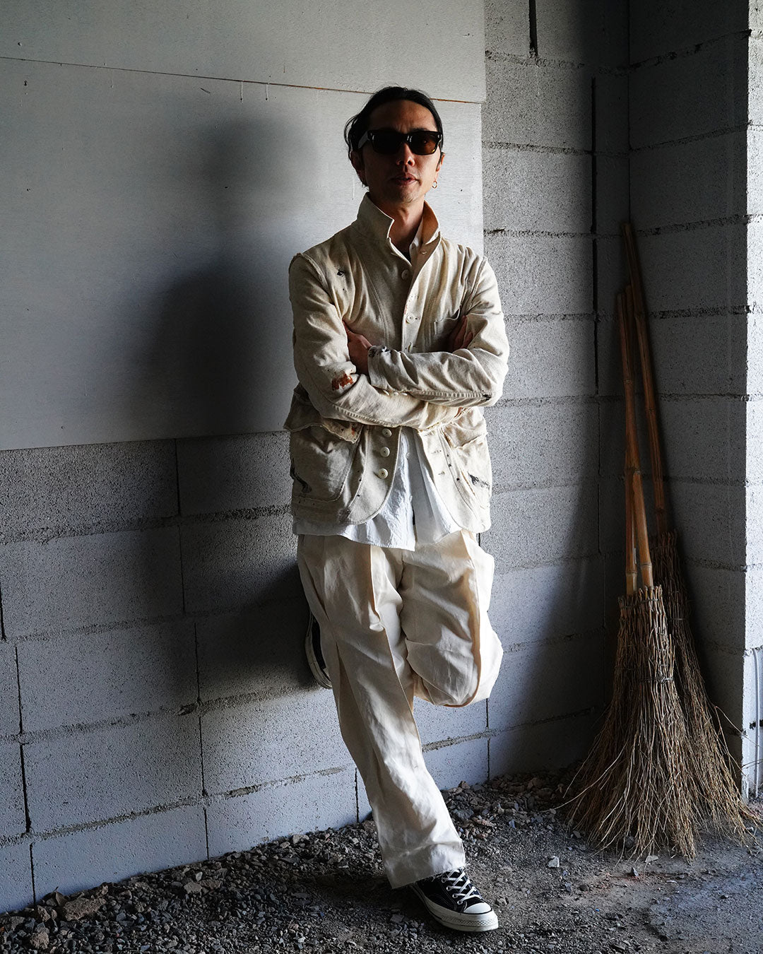 khoki Pleated Chino Pants