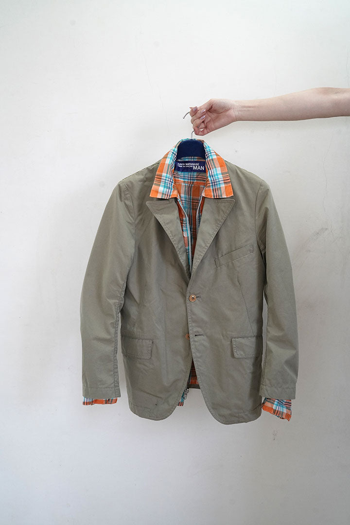 junya watanabe cotton jacket inside check blouson
