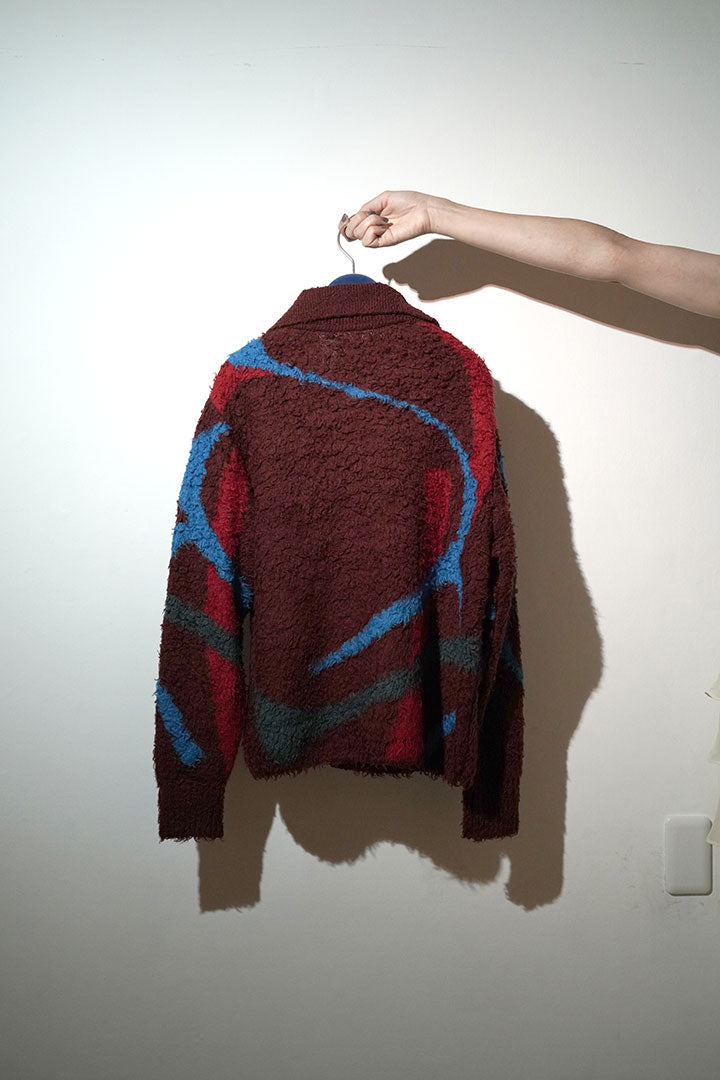 KHOKI Jacquard design knit gardigan