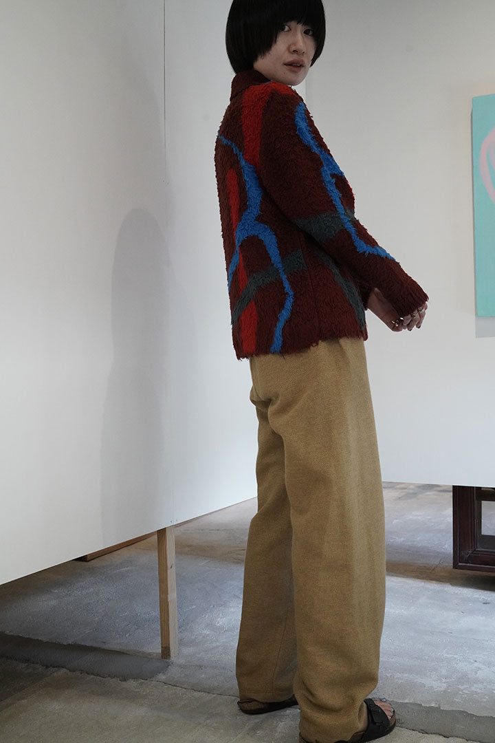 KHOKI Jacquard design knit gardigan