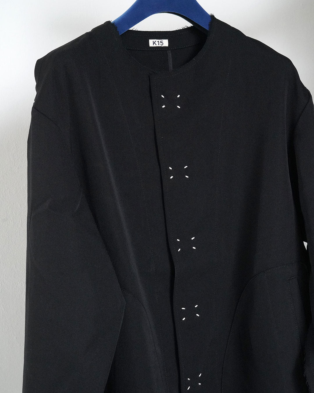 KHOKI no collar wool gabardine jacket