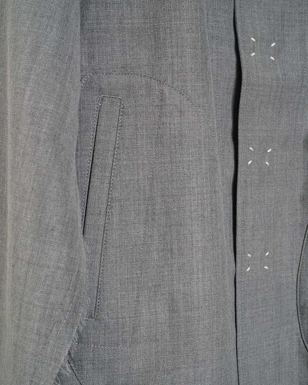 KHOKI no collar wool gabardine jacket