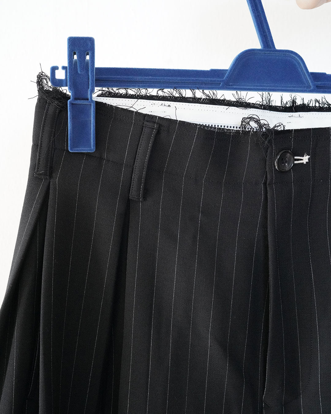 khoki Pleats bonded wool pants