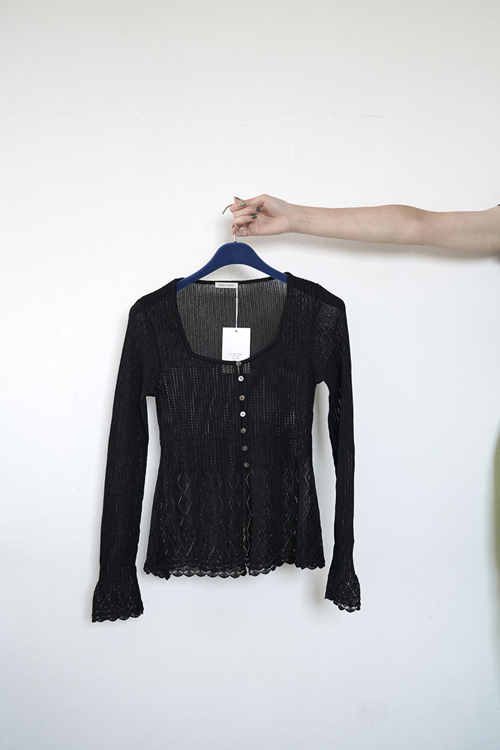 EMILY ODA Lace Knit Cardigan