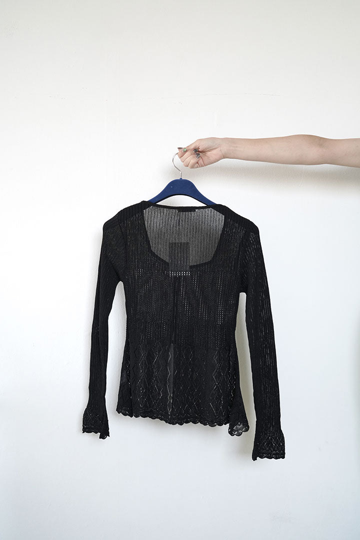 EMILY ODA Lace Knit Cardigan