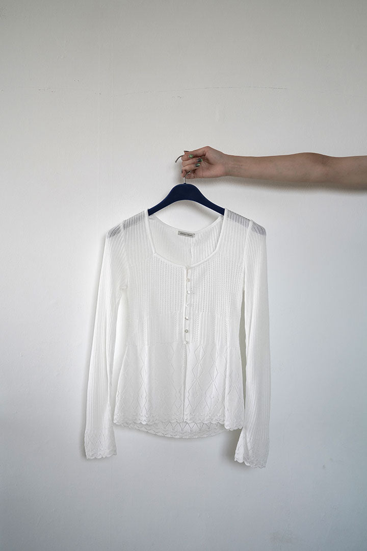 EMILY ODA Lace Knit Cardigan