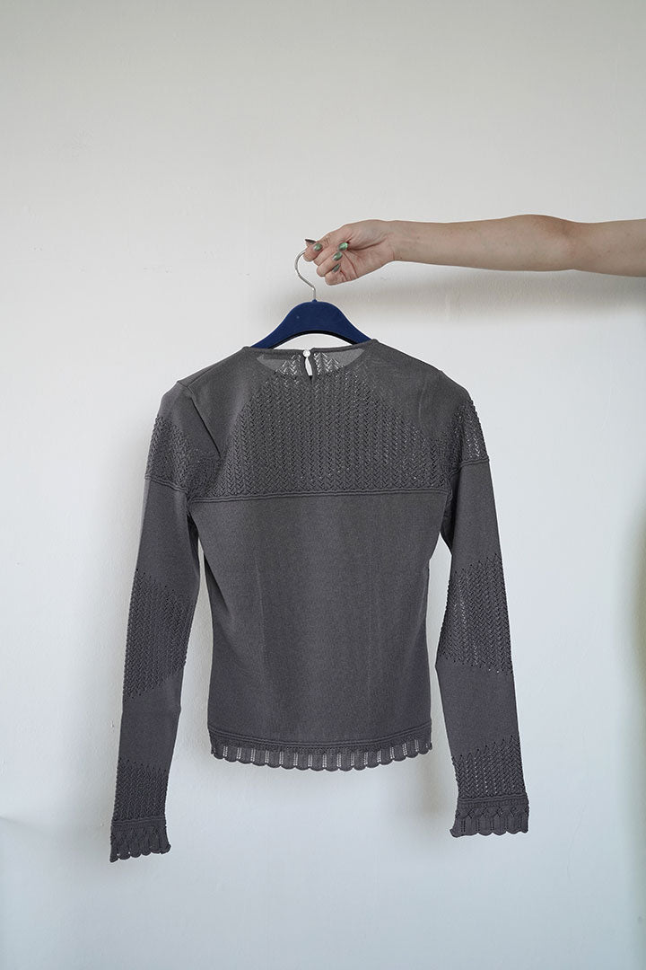 EMILY ODA Lace Knit Top