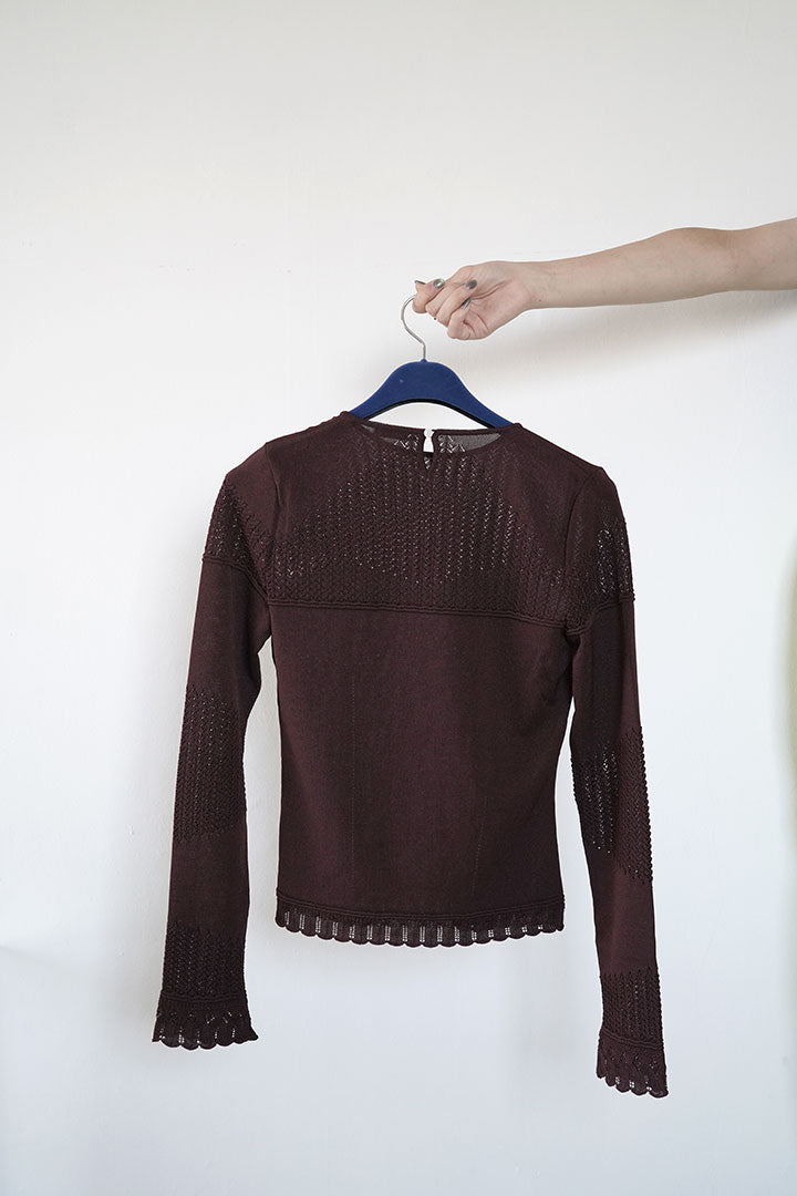 EMILY ODA Lace Knit Top