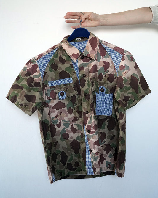 KHOKI Patchworked Camo Shirt