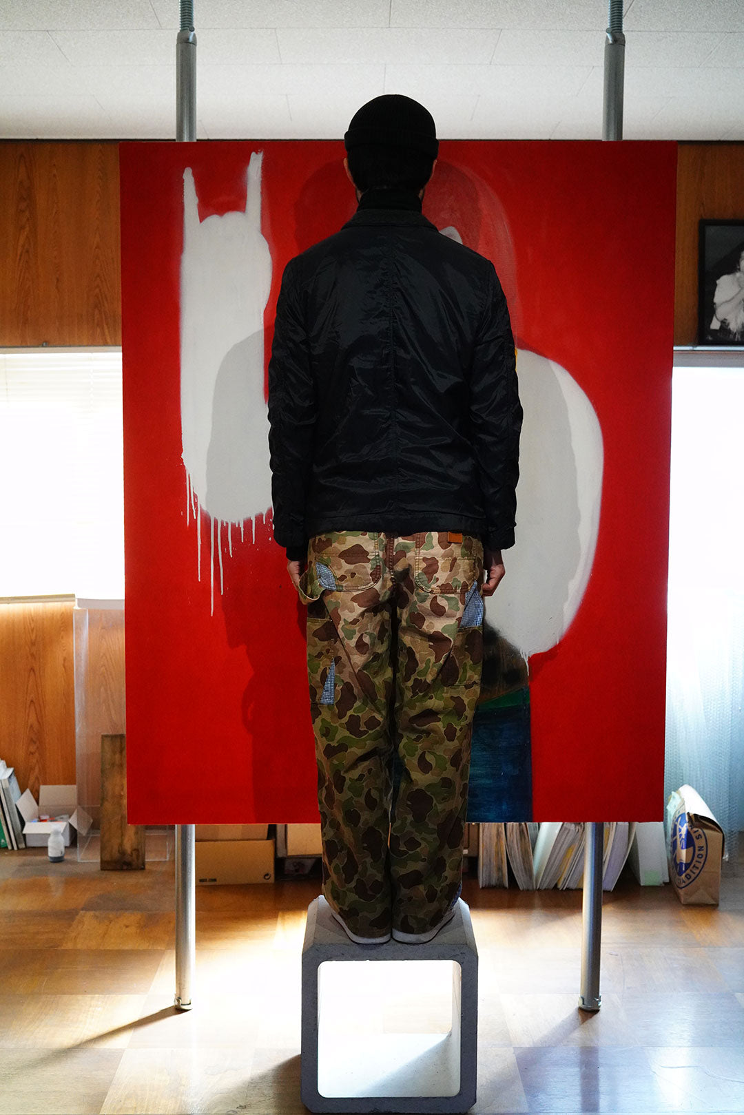 khoki Patchworked Camo Pants