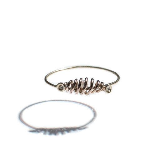 coil ring with dia meet akoya