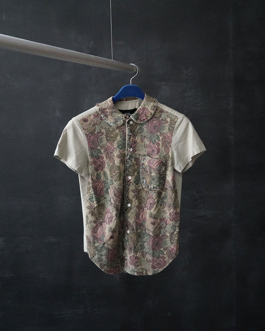 tricot jacquard flower shirts